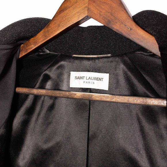 Saint Laurent Sweet Dreams Black Bomber Jacket sz44 - Picture 5 of 7